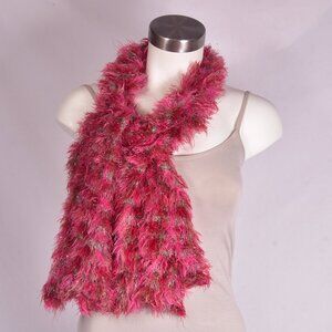 Women's Pink Fuzzy Scarf